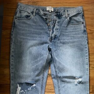 Twelve by Twelve Blue Relaxed Jeans with Distressed Details